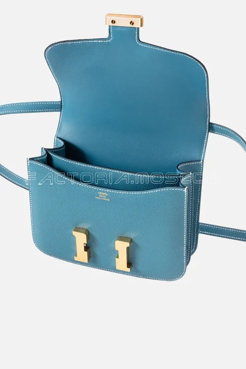 Hermès Constance 18 Epsom Bleu Jean GHW