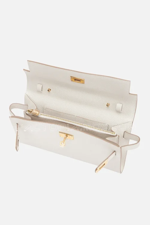 Hermès Kelly To-Go Wallet Gris Pale Epsom GHW