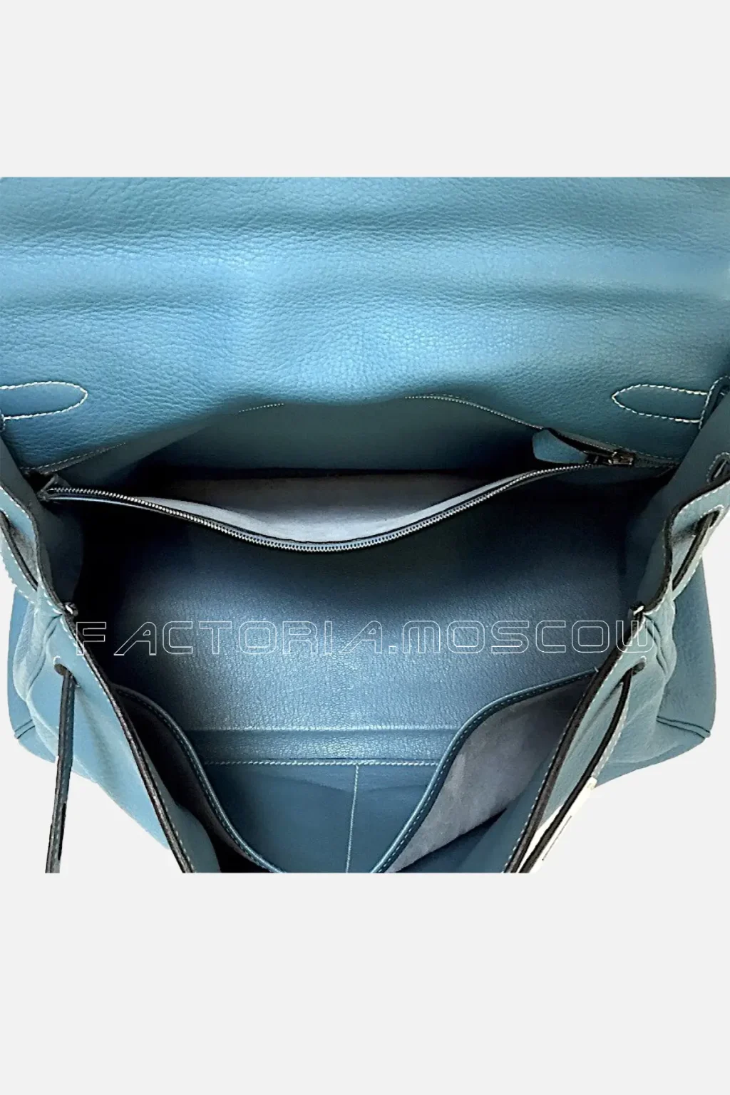 Hermes Kelly Retourne 35 Taurillon Clemence Colour Bleu Jeans PHW