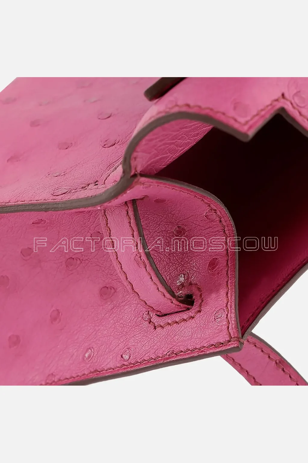 Hermes Kelly Pochette Clutch Ostrich Colour Fuchsia PHW