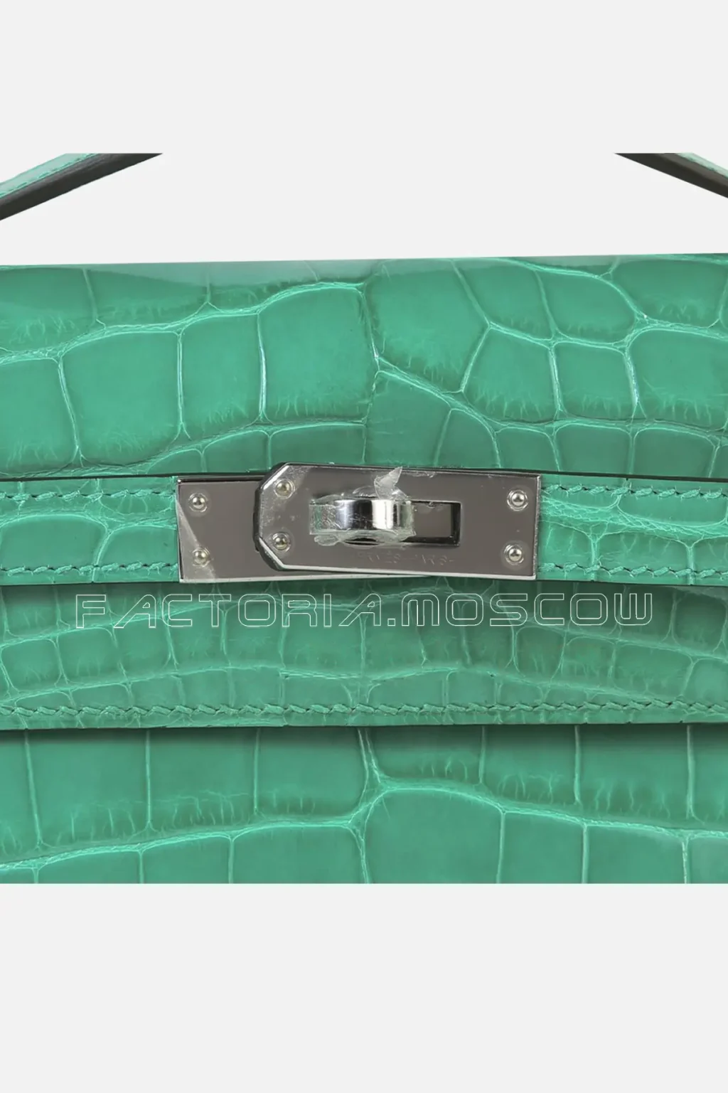 Hermes Kelly Pochette Clutch Lisse Crocodile Alligator Colour Vert Jide PHW