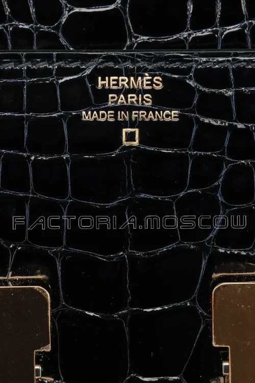 Hermes Constance Wallet Alligator lisse Blue Marine Hardware Ghw