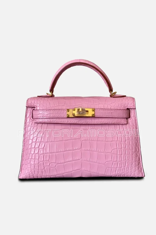 Hermes Kelly mini II 20 Alligator matte Colour 5 P Bubblegum GHW