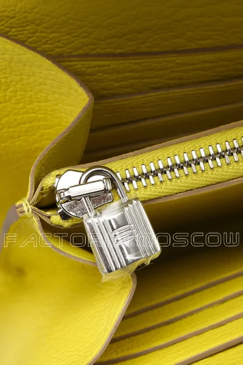 Hermes Kelly Long Wallet Chevre Lime Hardware Phw