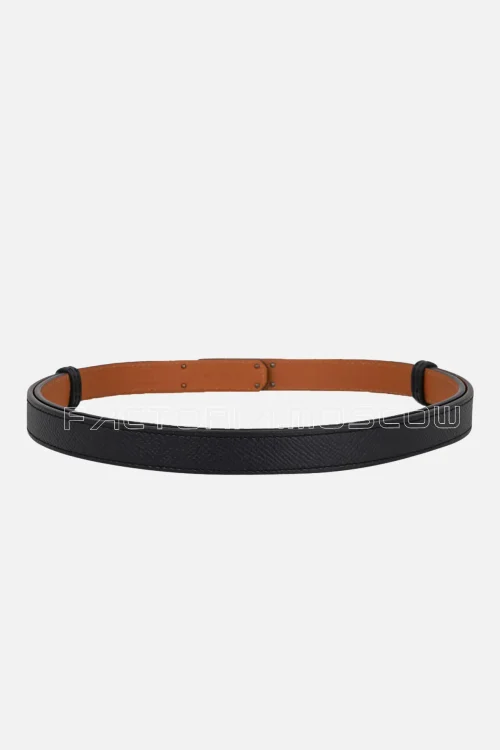 Hermes Kelly 18 Belt Black/Orange Epsom Hardware Gold