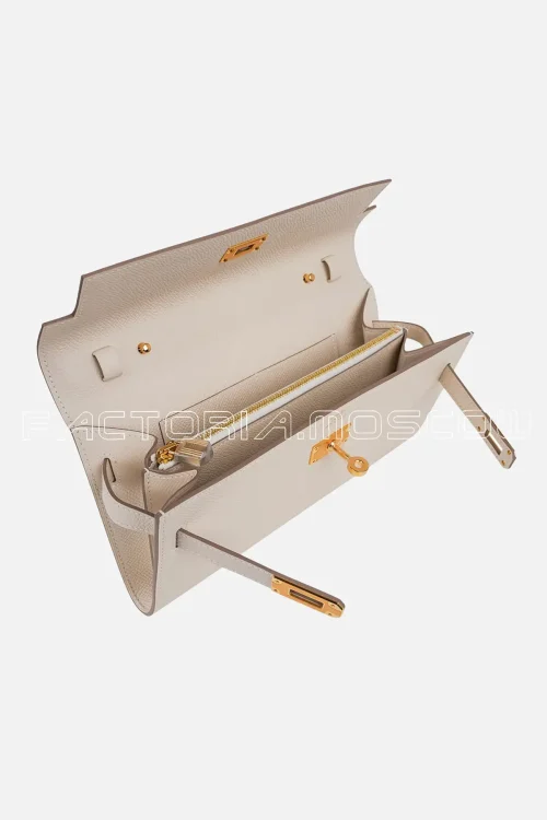 Hermes Kelly Classique To Go Wallet Epsom Craie Hardware Ghw