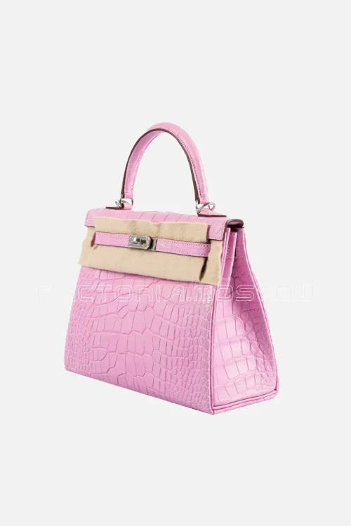 Hermès Kelly Retourne 25 Alligator Matte Colour 5P Bubblegum Pink PHW