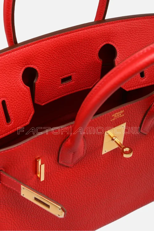 Hermes Birkin 30 Taurillon Clemence Colour Rouge Casaque GHW