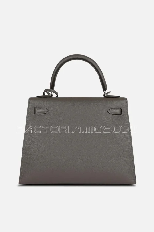 Hermès Kelly Sellier 25 Gris Meyer Epsom PHW