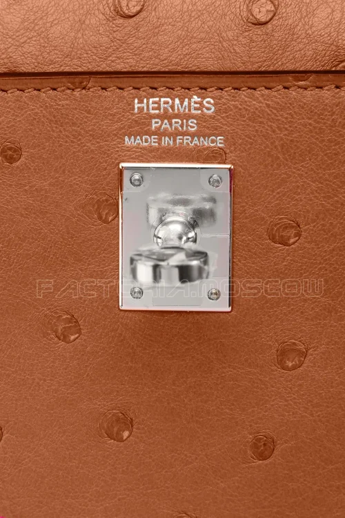 Hermes Kelly Sellier 25 Ostrich Colour GHW PHW