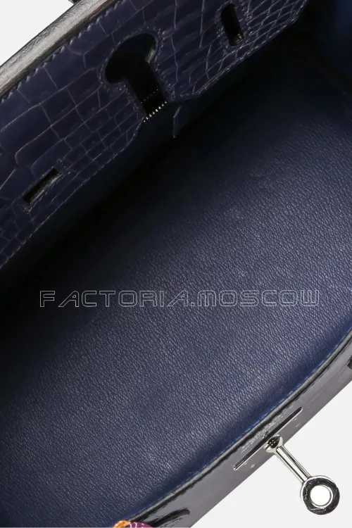 Hermes Birkin 30 Shiny Bleu Brighton Niloticus PHW