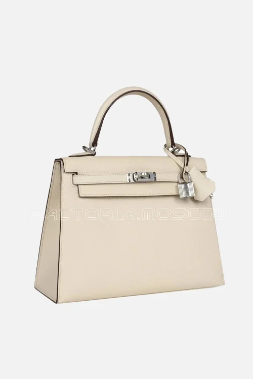 Hermès Kelly Sellier 25 Nata Verso Epsom PHW