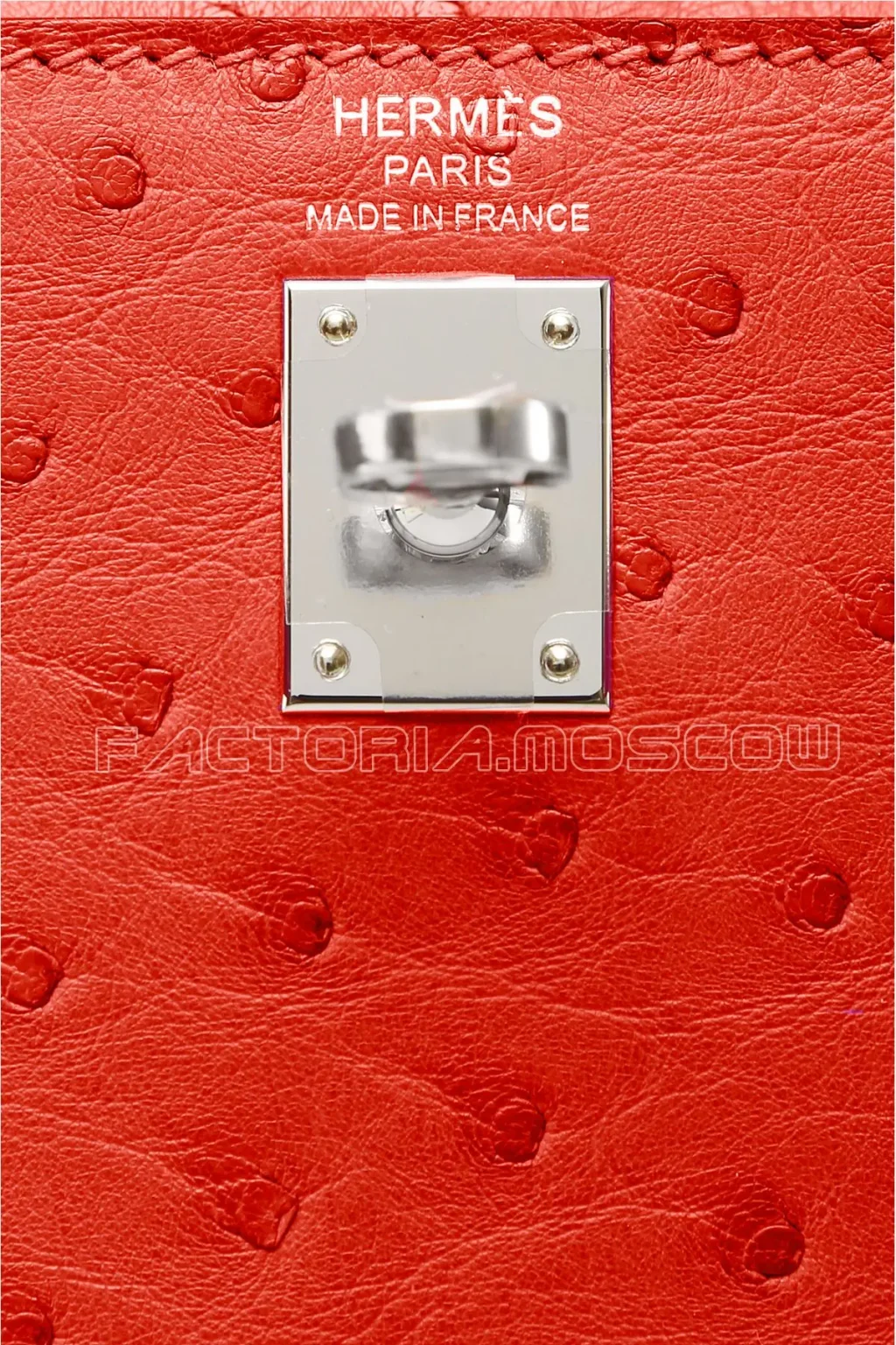 Hermes Kelly Sellier 25 Ostrich Rouge Casaque PHW