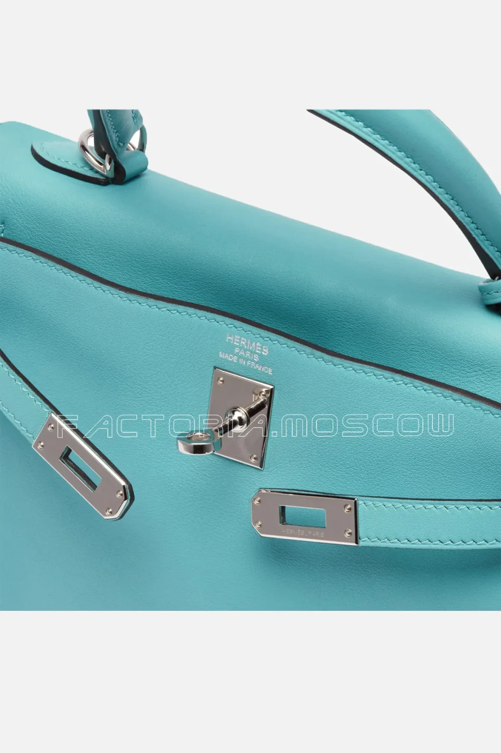 Hermes Retourne Kelly 25 Swift Leather Bleu Saint-Cyr PHW