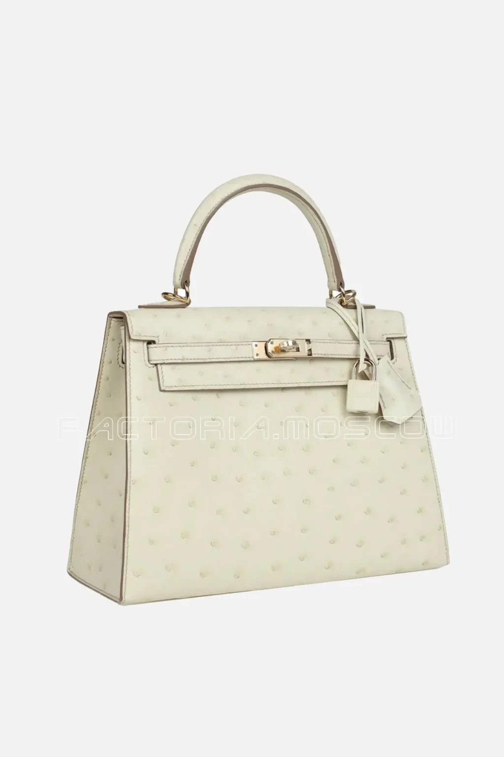 Hermès Special Order (HSS) Kelly Sellier 25 Nata Verso Ostrich Permabrass Hardware