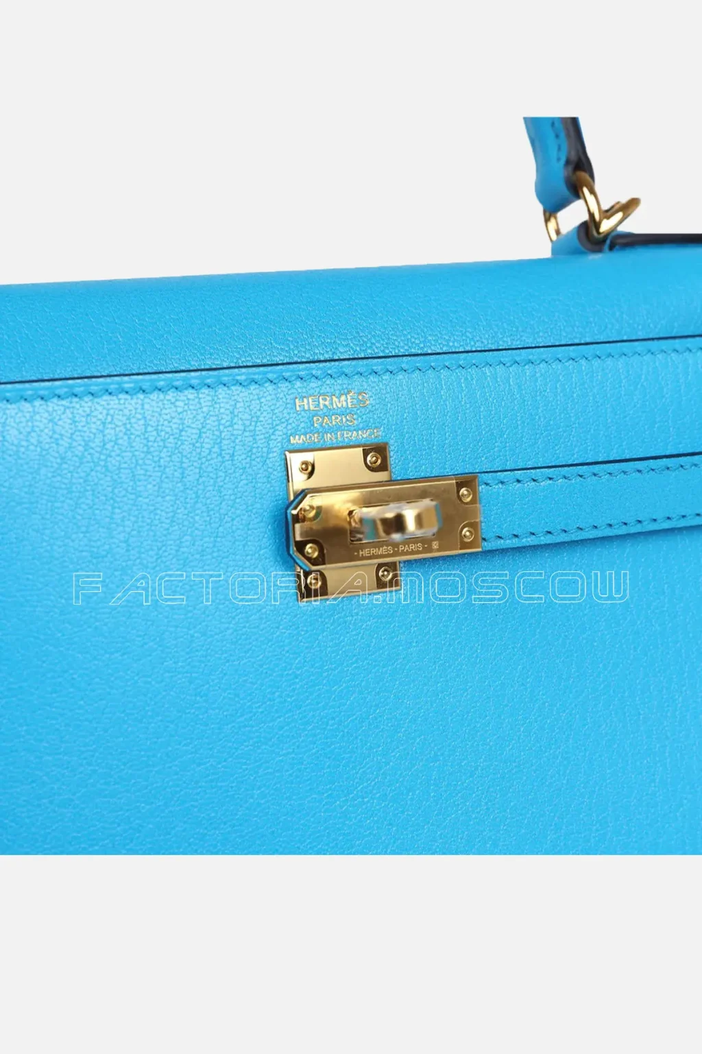 Hermès Kelly Sellier 25 Bleu Frida Chevre GHW