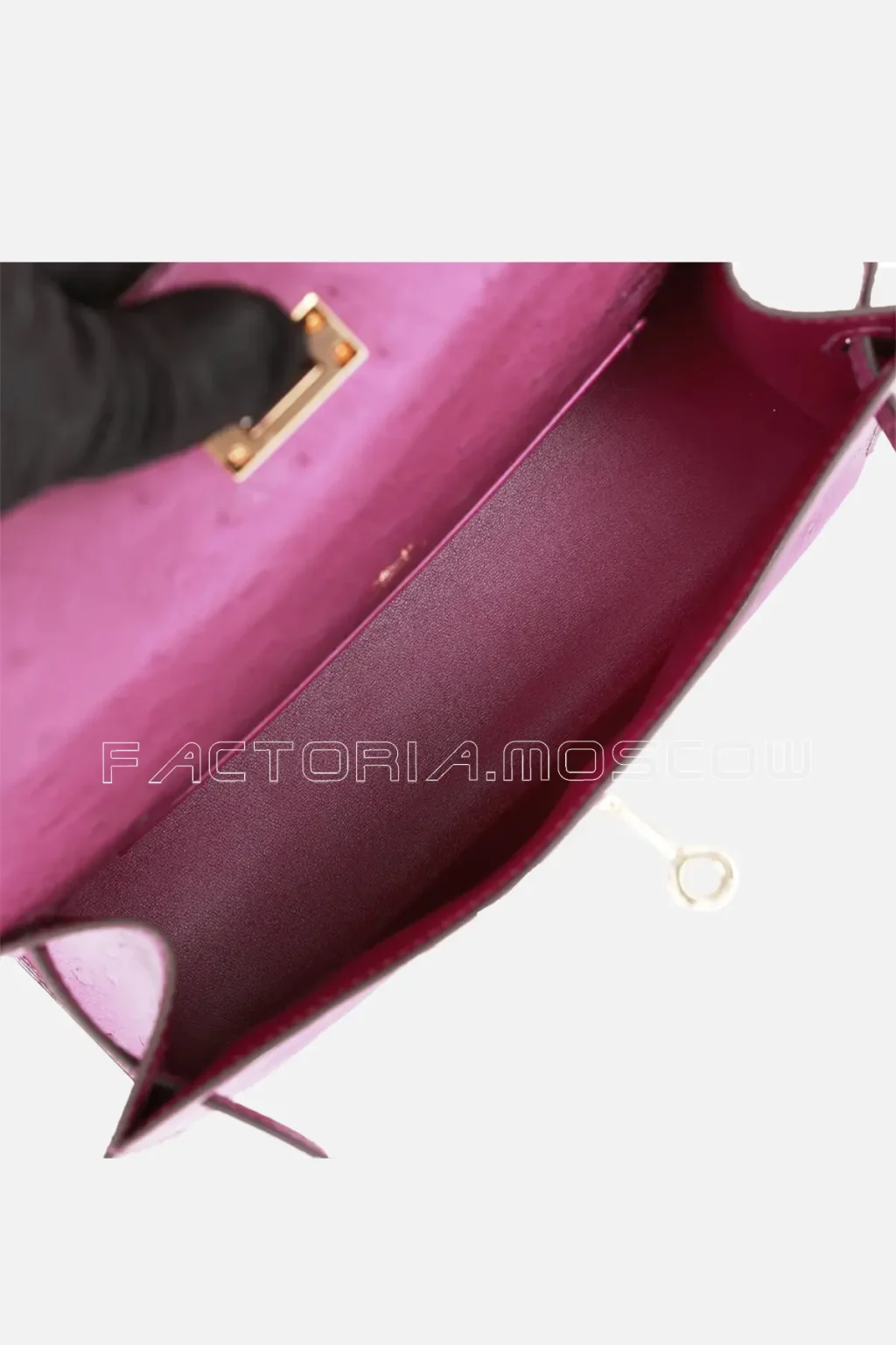Hermès Kelly Pochette Ostrich Colour Anemone Permabrass Hardware