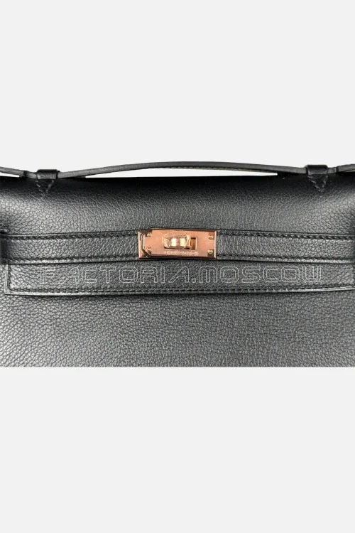 Hermès Kelly Pochette Evercolor Colour Black RGHW