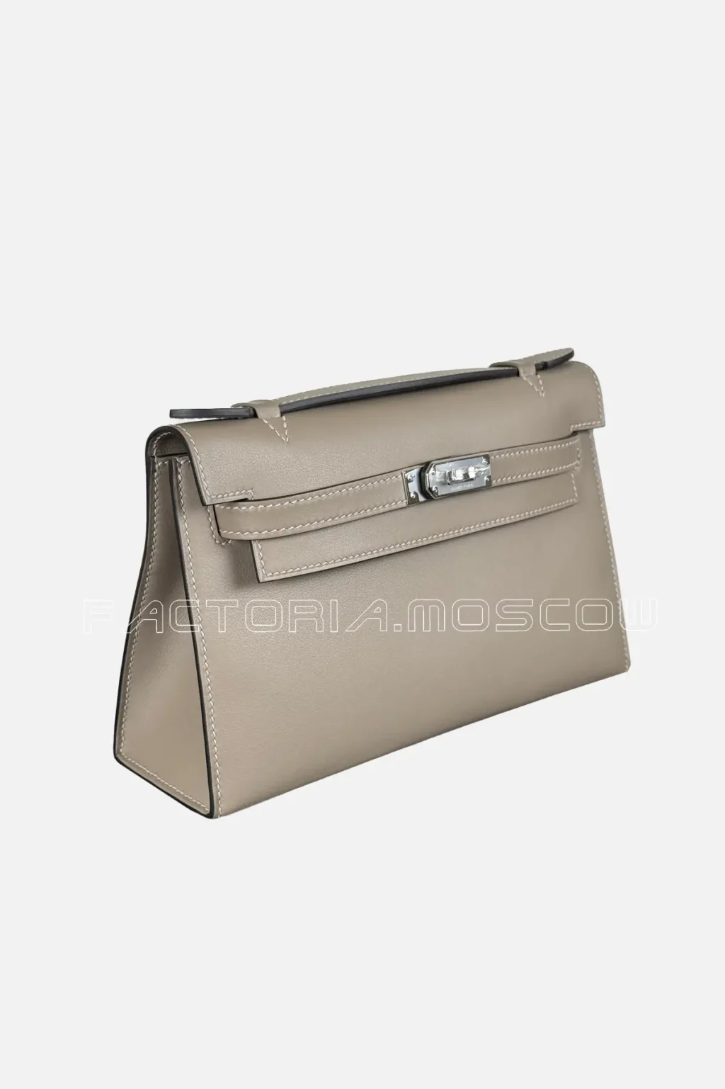 Hermes Kelly Pochette Swift Colour Gris Asphalt PHW