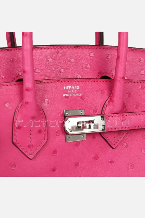 Hermès Birkin 25 Rose Tyrien Ostrich PHW