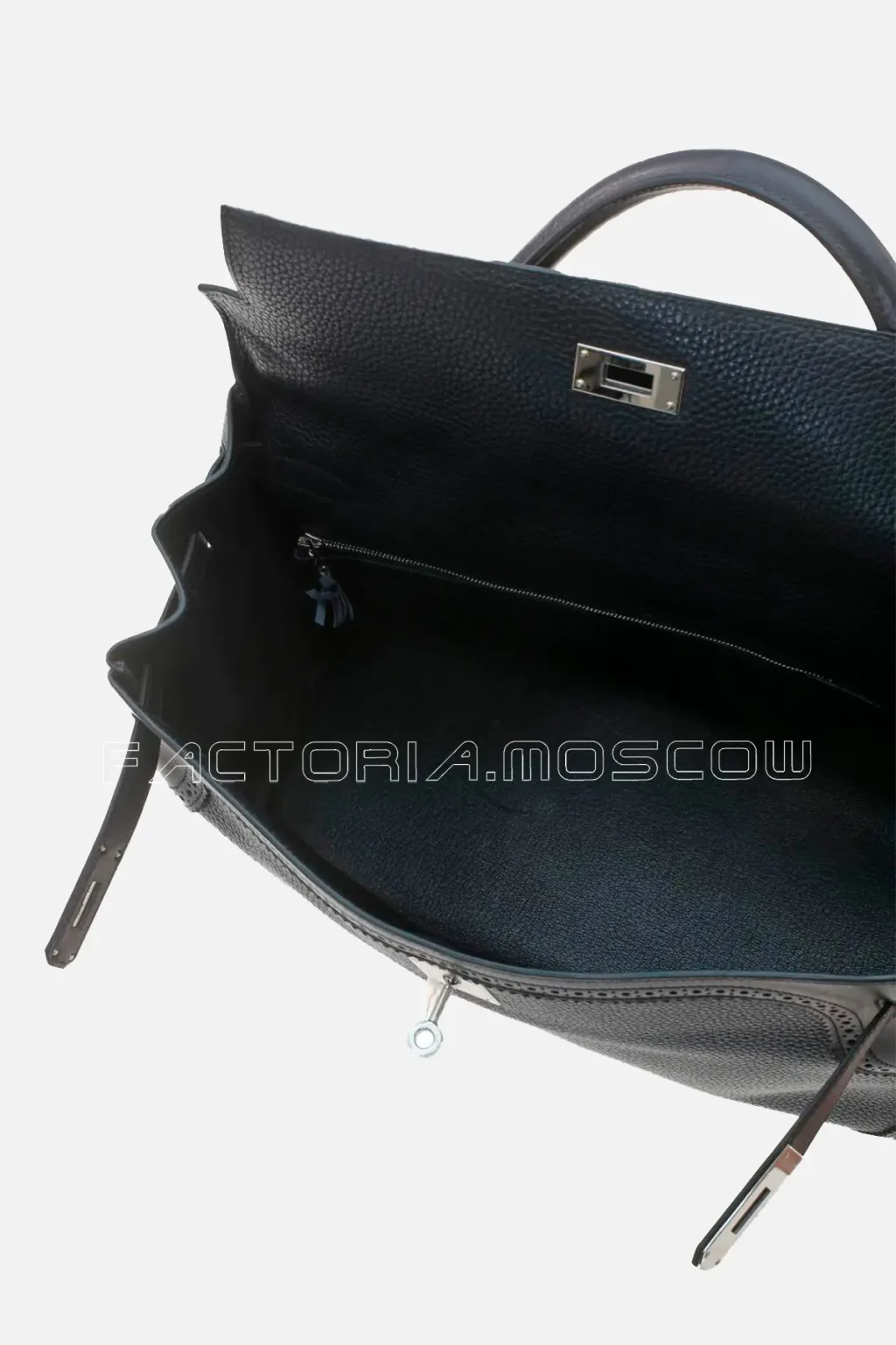 Hermès Kelly Retourne 35 Togo And Swift Ghillies Colour Noir PHW