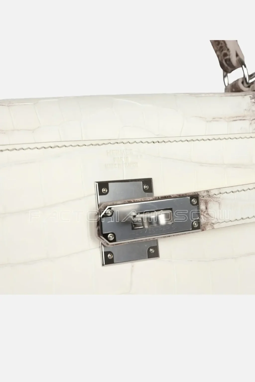 Hermès Kelly Retourne 28 Himalaya Matte Niloticus Crocodile PHW