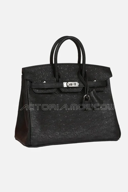 Hermès Birkin 25 Black Ostrich PHW