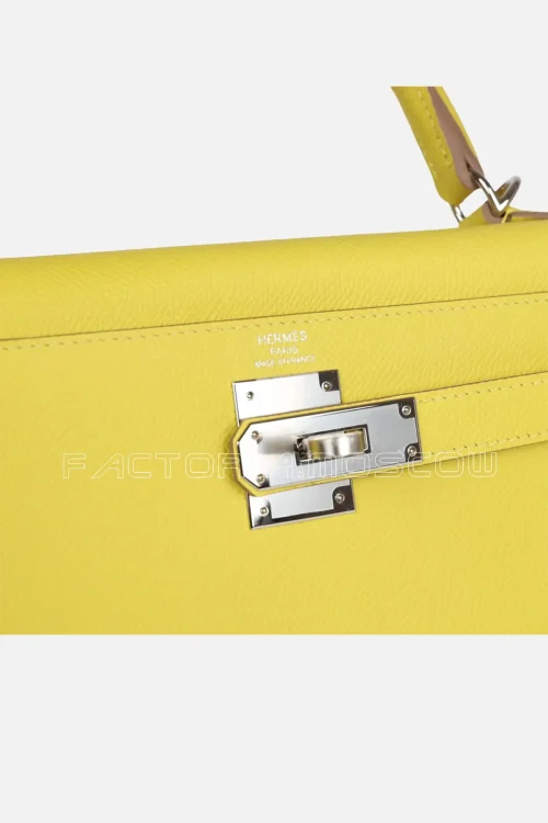 Hermès Kelly Sellier 28 Lime Epsom Leather PHW