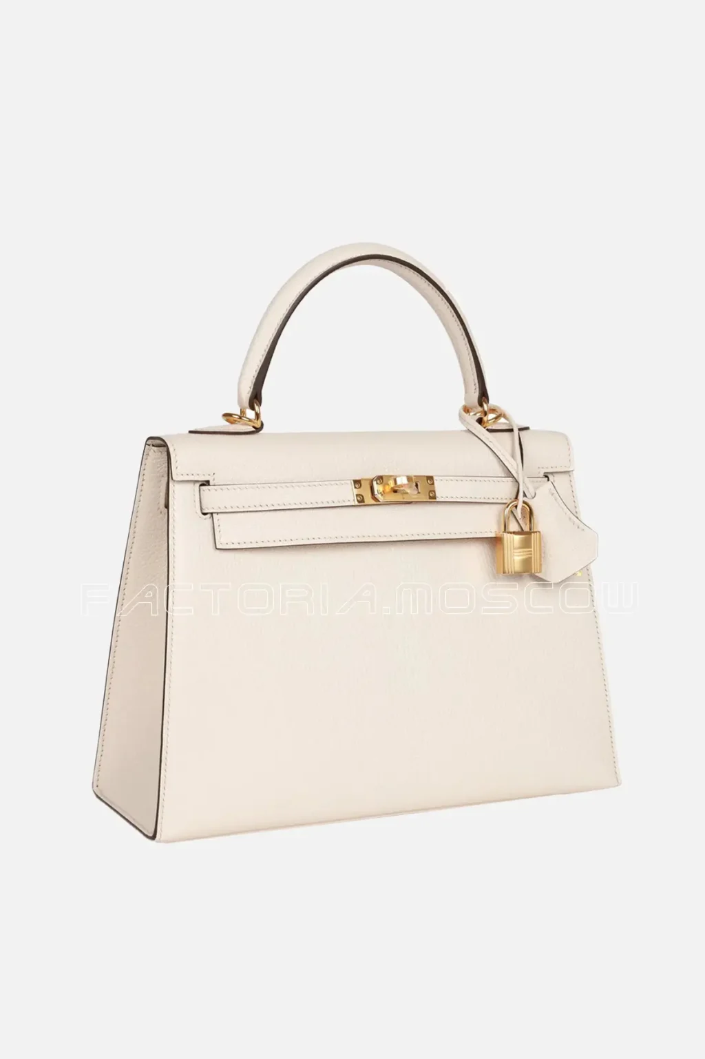 Hermès Horseshoe Stamp (HSS) Kelly Sellier 25 Nata Verso Chevre GHW