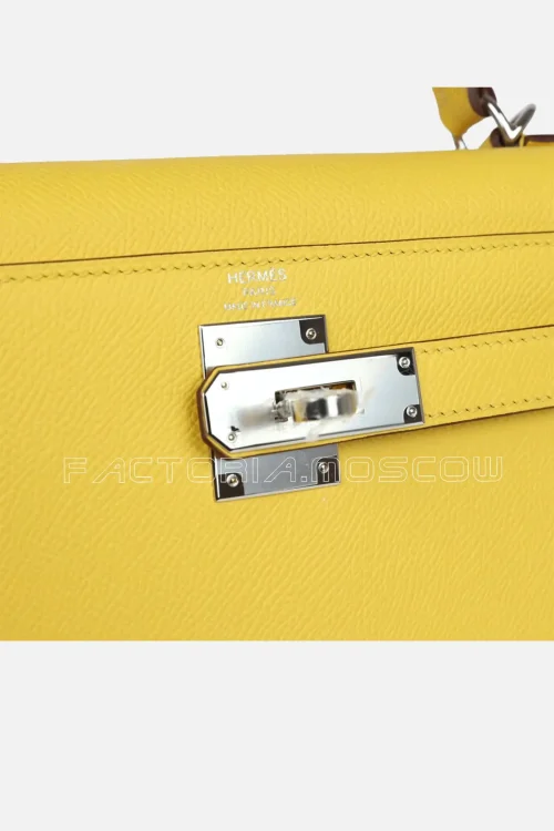Hermès Kelly Sellier 28 Jaune De Naples Epsom PHW