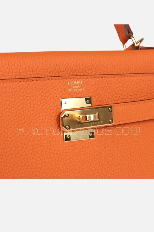 Hermès Kelly Retourne 28 Orange Togo GHW