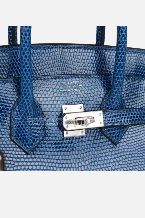 Hermès Birkin 25 Bleu Saphir Lizard PHW