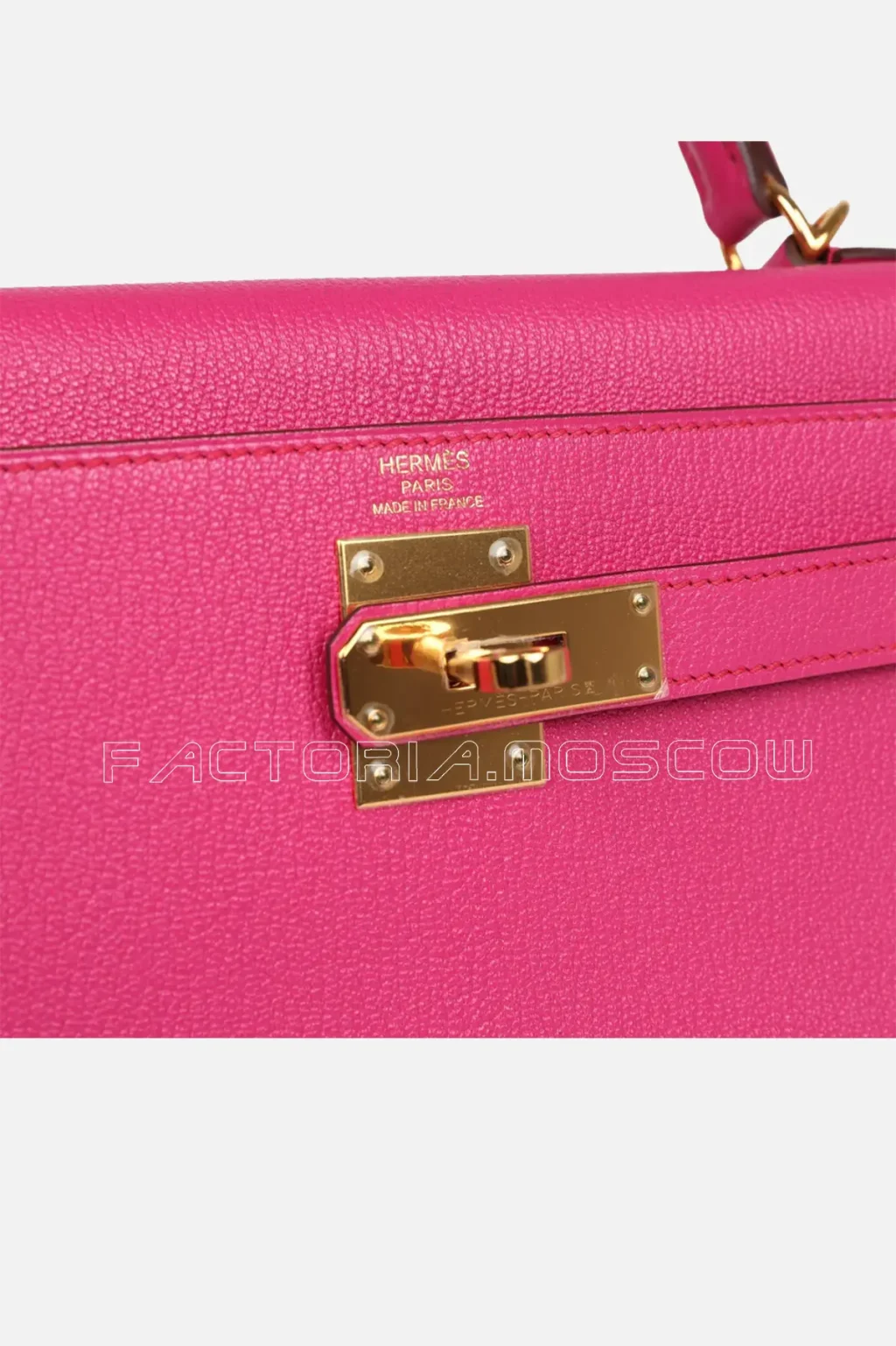 Hermès Kelly Retourne 28 Rose Shocking Chevre GHW