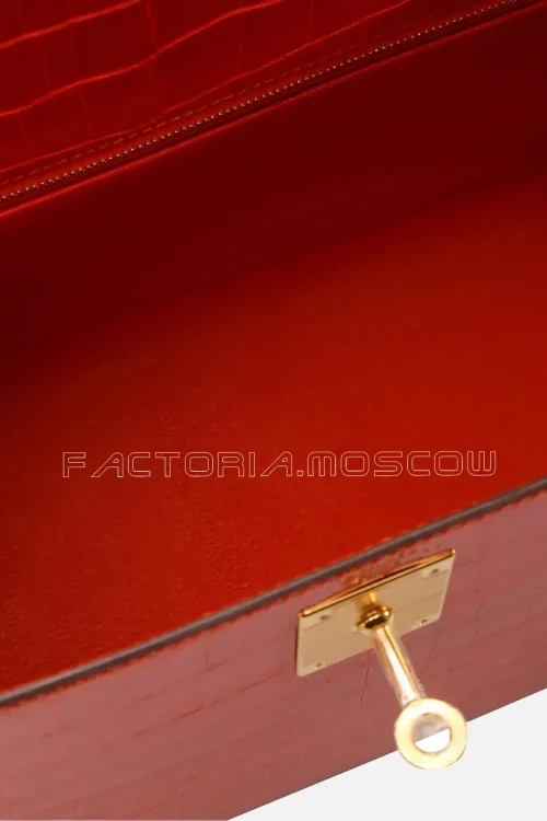 Hermes Kelly 28 Sellier Shiny Orange Poppy Niloticus GHW
