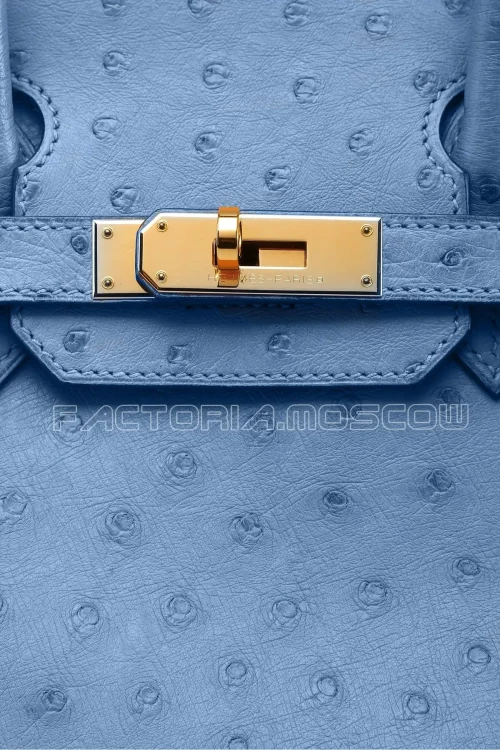 Hermes Birkin 30 Ostrich Blue Azur GHW