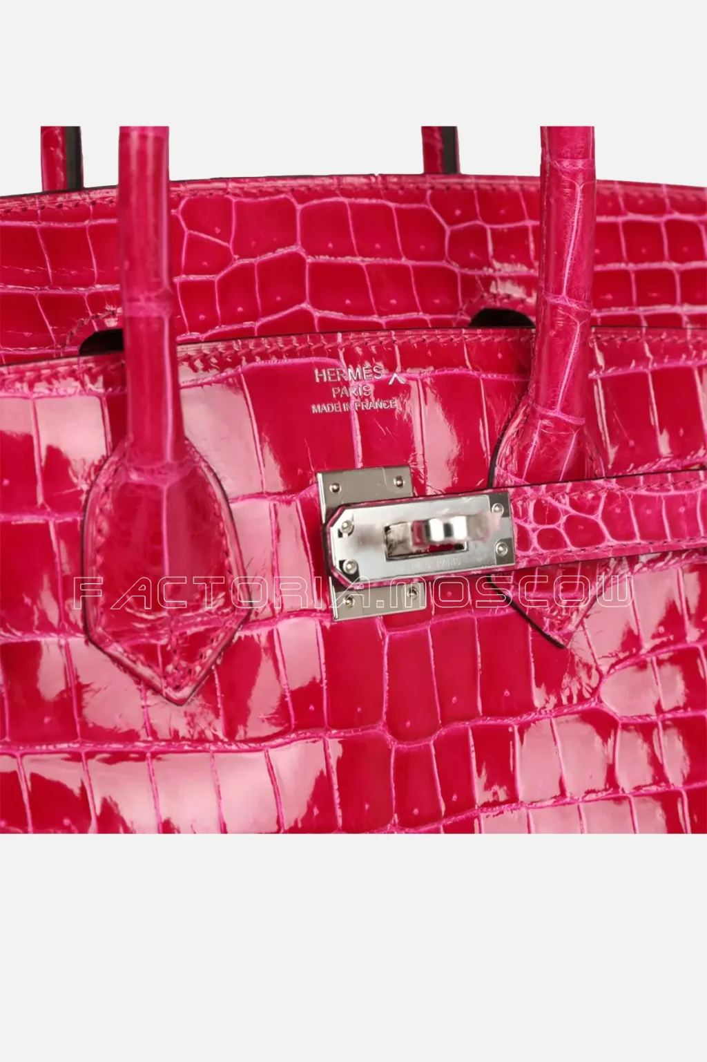 Hermès Birkin 25 Rose Mexico Shiny Porosus Crocodile PHW