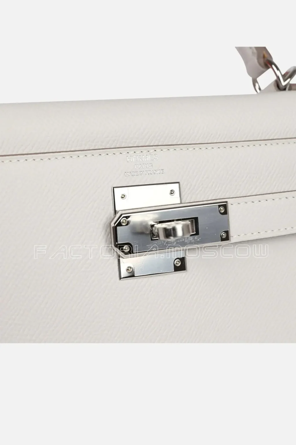Hermès Kelly Sellier 28 Gris Pale Epsom PHW