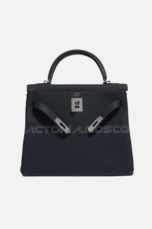 Hermès Kelly Retourne 28 Togo Colour Blue Nuit GHW