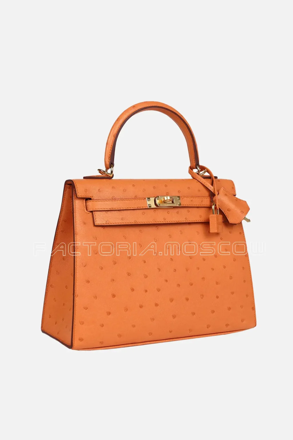 Hermès Kelly Sellier 25 Abricot Ostrich GHW