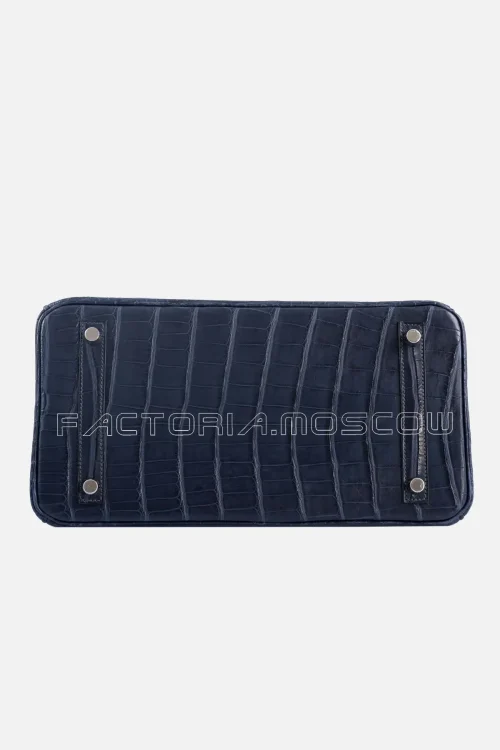 Hermes HSS Birkin 30 Blue Marine Matte Alligator & Cassis Interior PHW