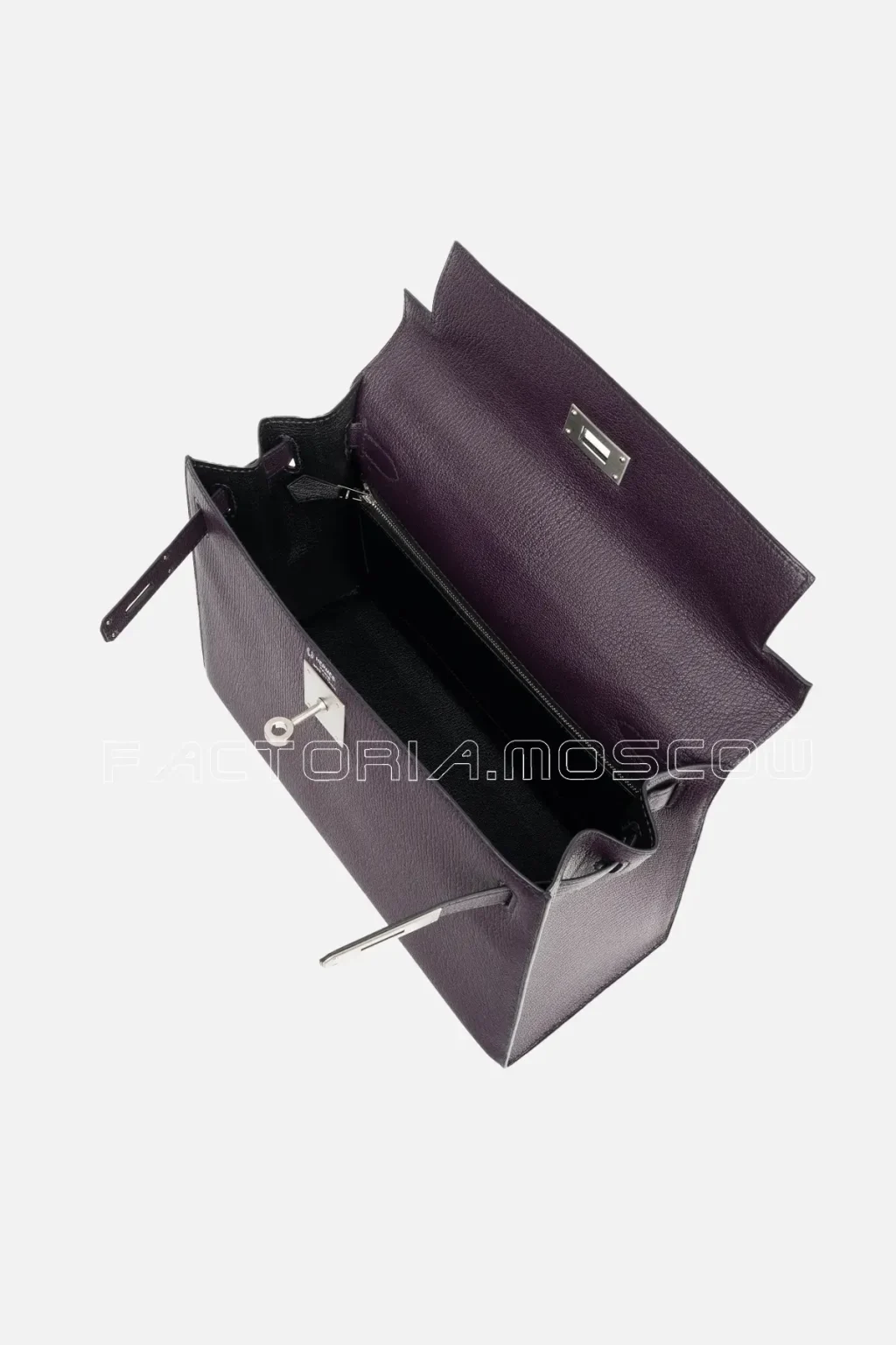 Hermès Kelly Sellier 28 HSS Brushed PHW Chevre Raisin / Black