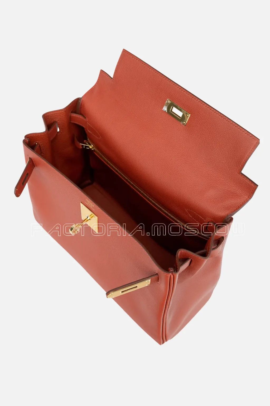 Hermès Kelly Retourne 28 Evercolor Brique GHW