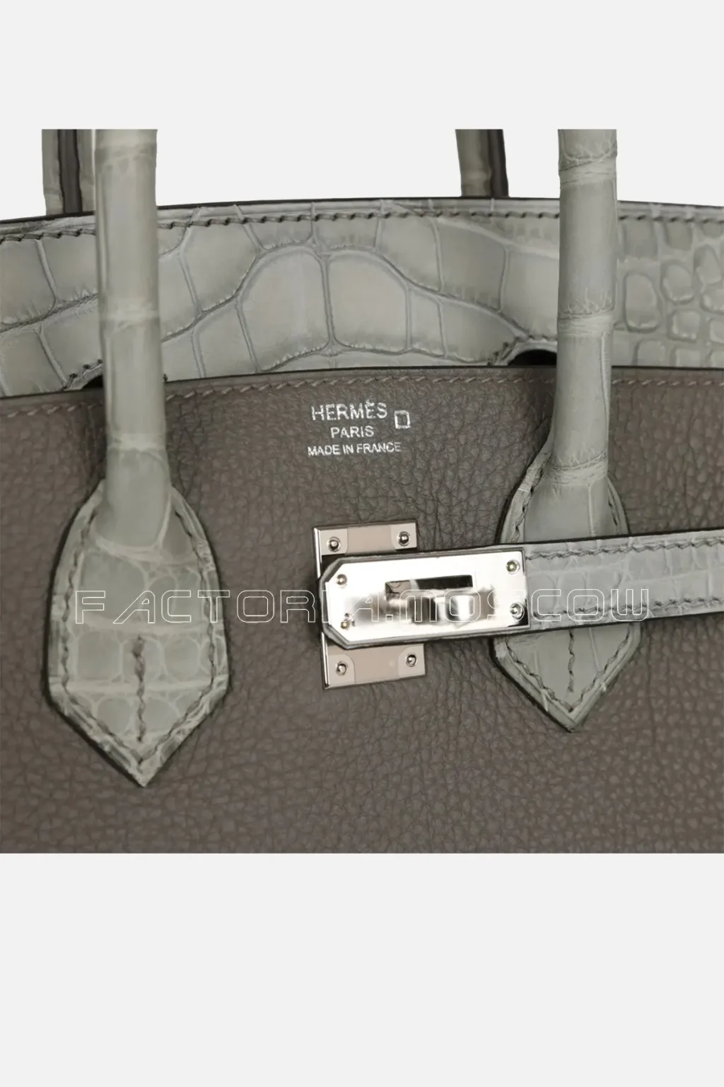 Hermès Birkin 25 Gris Meyer Togo and Gris Ciment Matte Alligator Touch PHW