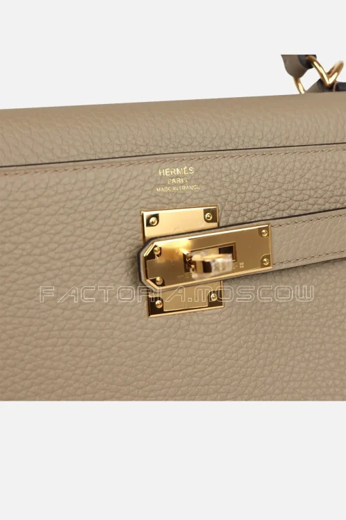 Hermès Kelly Retourne 28 Beige Marfa Clemence GHW