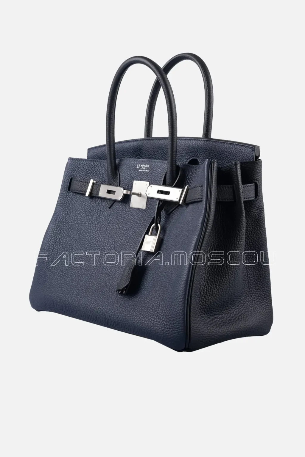 Hermes HSS Birkin 30 Blue Nuit & Black Togo Brushed PHW