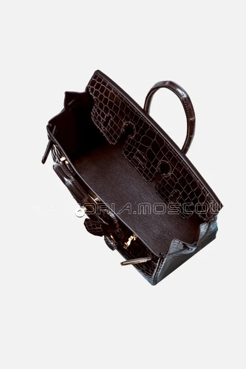 Hermès Birkin 25 Shiny Niloticus Crocodile Colour Graphite GHW
