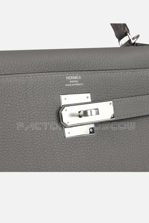 Hermès Kelly Retourne 28 Gris Meyer Togo PHW