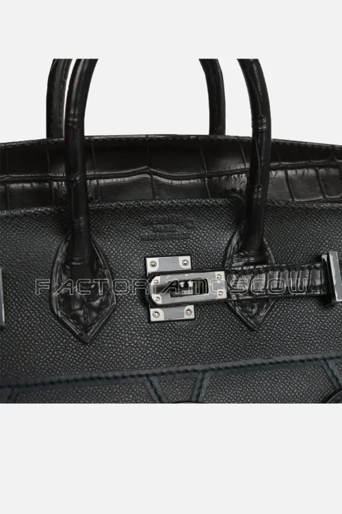 Hermès Night Faubourg Birkin Sellier 20 Black Matte Alligator Madame, Sombrero, Orange/Jaune Ombre Swift Leather Black Hardware