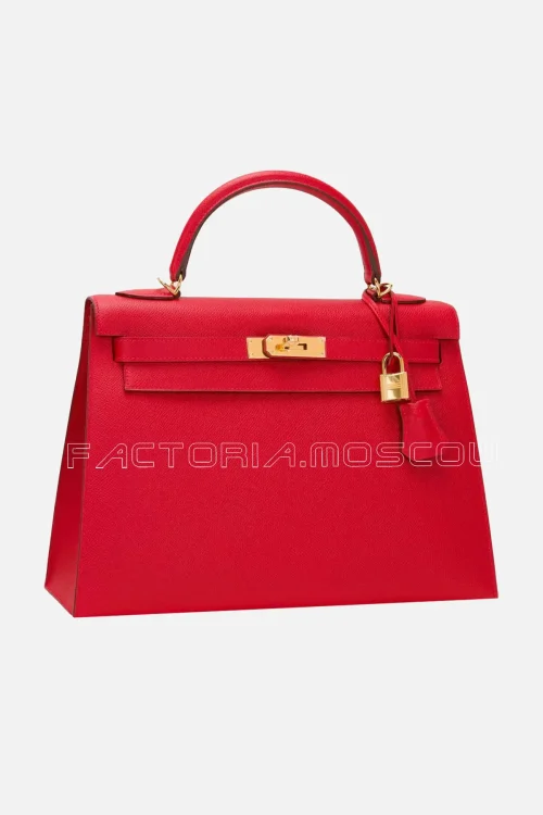 Hermes Sellier Kelly 32 Epsom Colour Rouge Casaque GHW