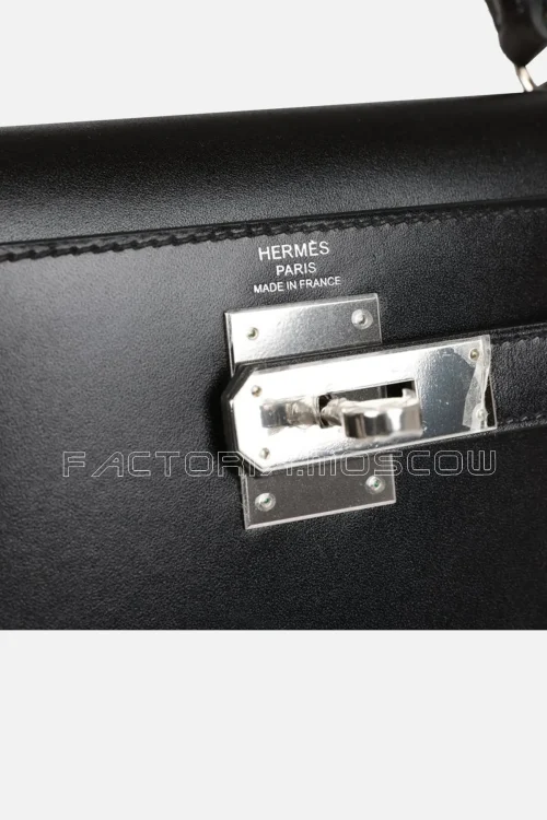 Hermès Kelly Sellier 28 Black Box PHW